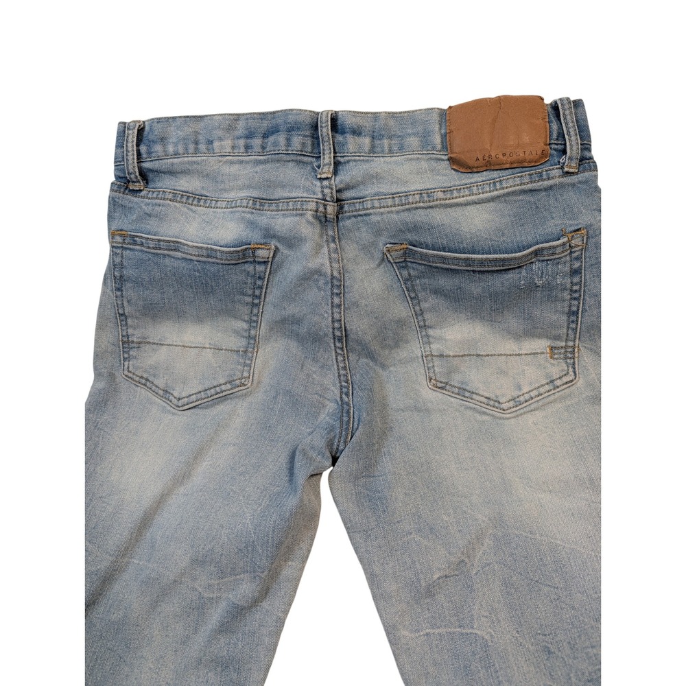 Aeropostale Mens Super Skinny Jeans 30/32 Light Wash Blue
